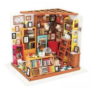 Rolife Sam’s Study Library DG102 DIY Wooden Dollhouse