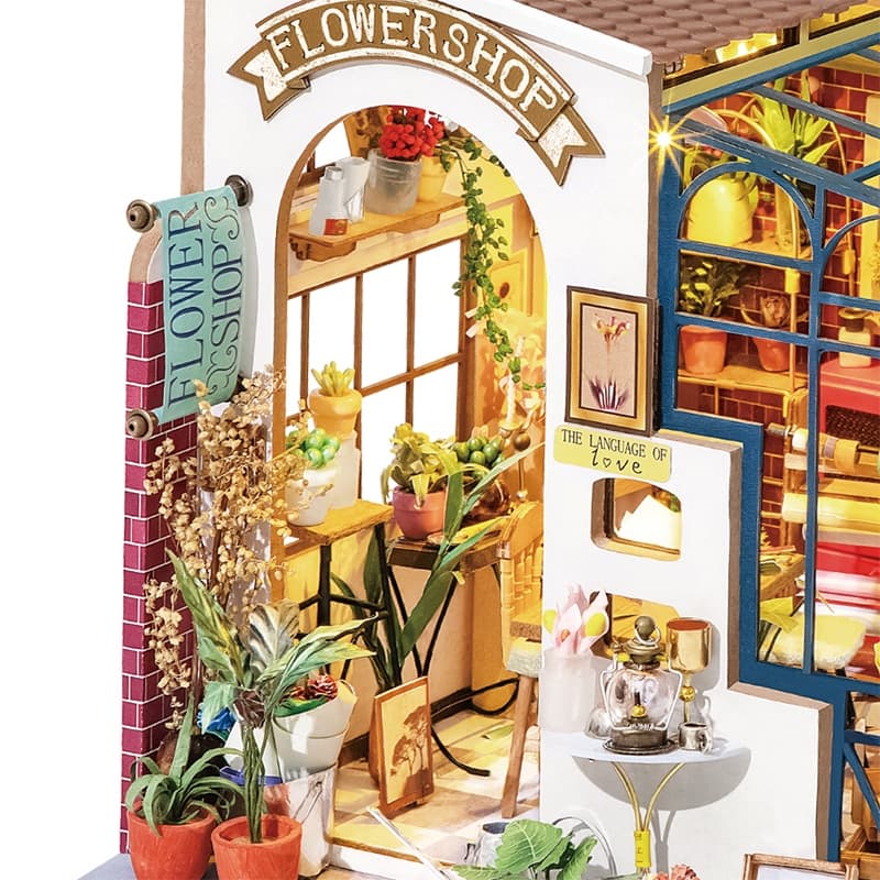 Rolife Happy Corner Emily's Flower Shop DIY Miniature Kit