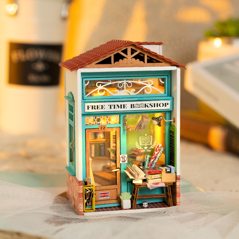DIY Miniature House Kit: Free Time Bookshop - Imagine That Toys