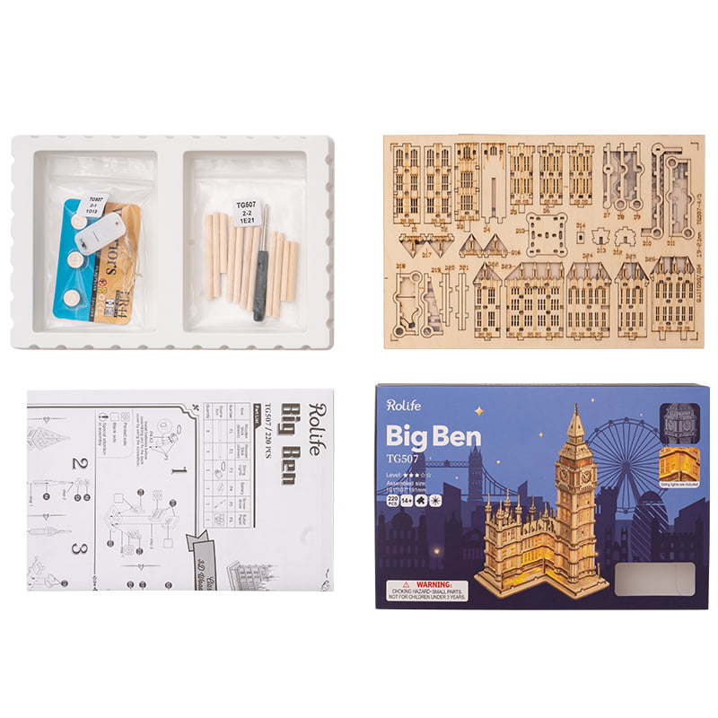 Robotime TG507 Classic 3D Wood Puzzles; Big Ben