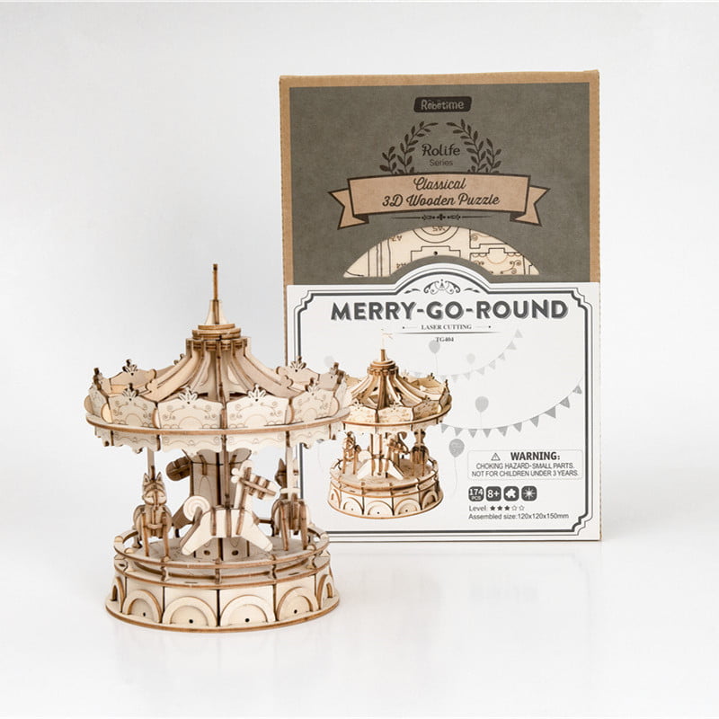 3D Wooden Puzzle Merry Go Round Robotime –