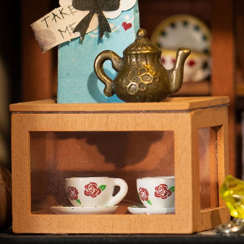 Alice Tea house,Wooden tea box, Alice in wonderland, Tea box