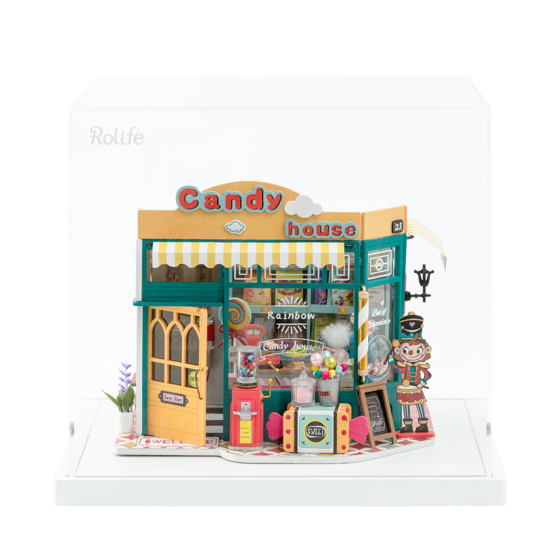 Robotime DG158 - Rainbow Candy House - Kit - Midwest Model  Rolife Rainbow Candy House DIY Miniature Kit DG158 LED Dollhouse New Sealed display picture 1